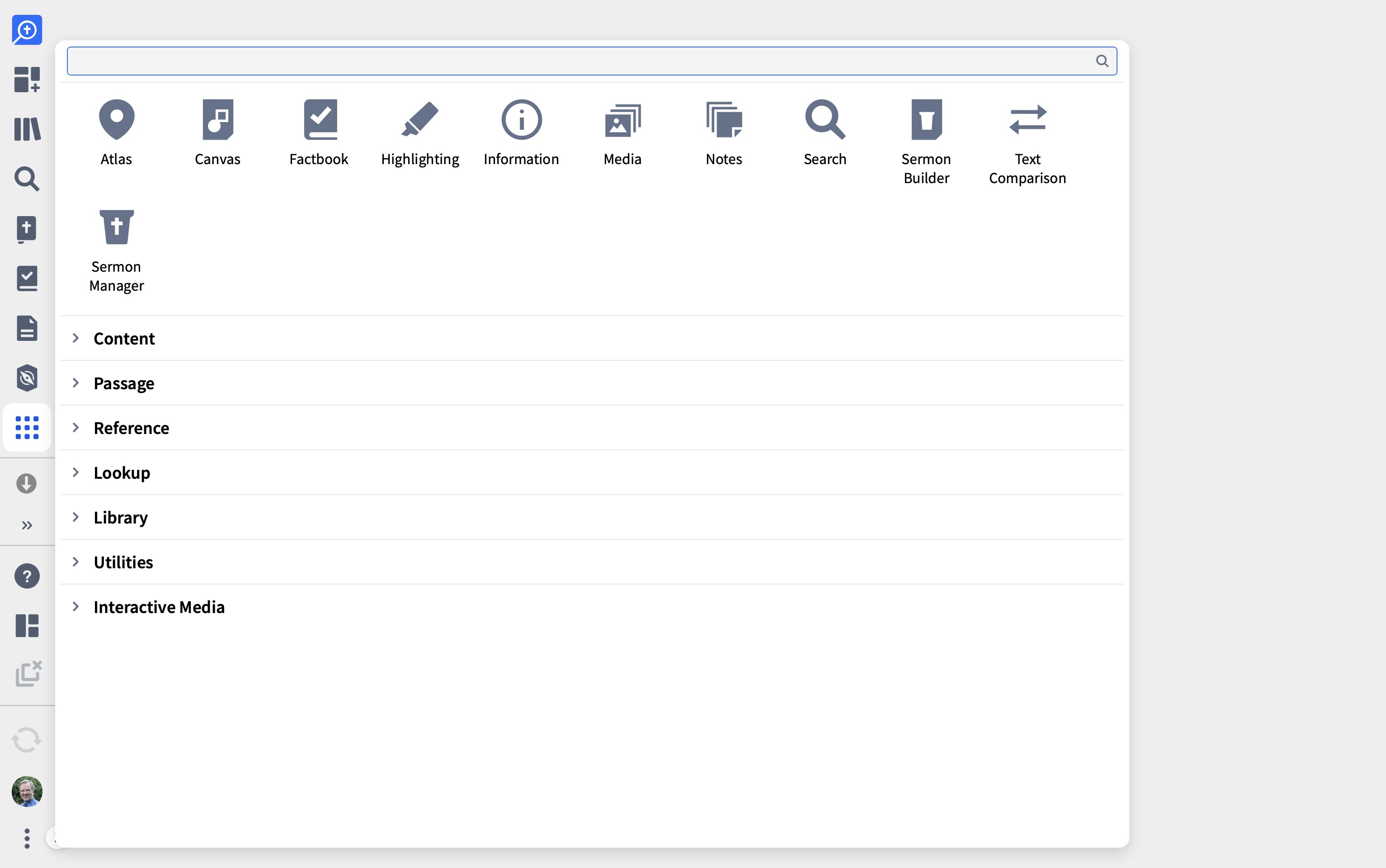 Logos Tools Menu