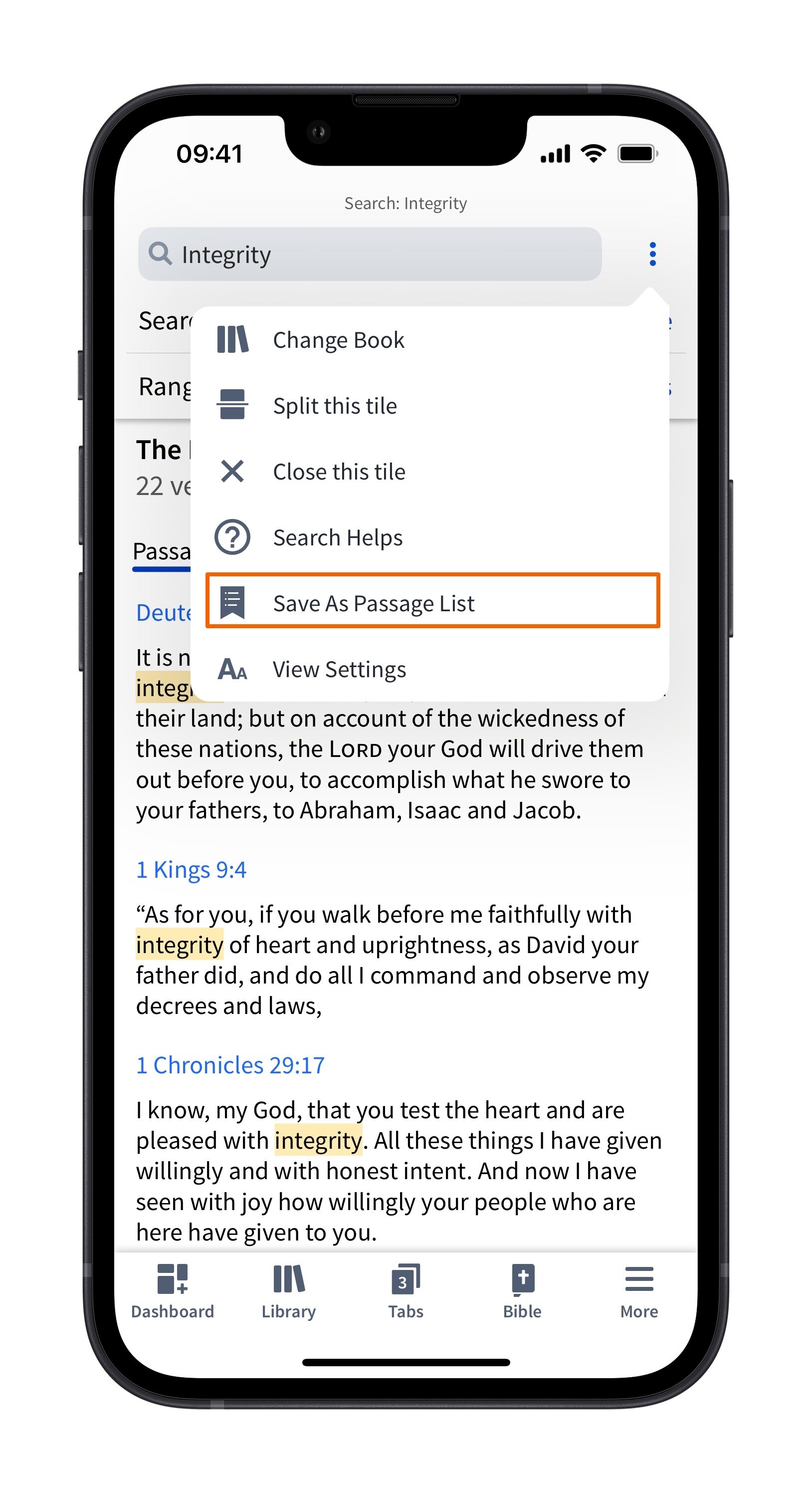 Mobile - Create Passage List From Search