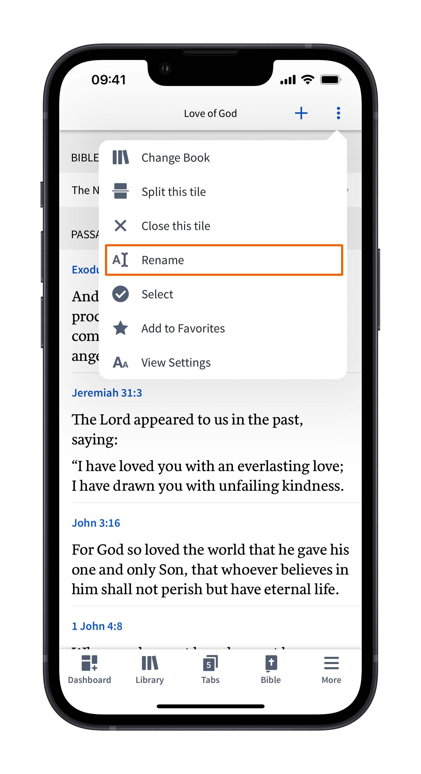 Mobile - Rename Passage List
