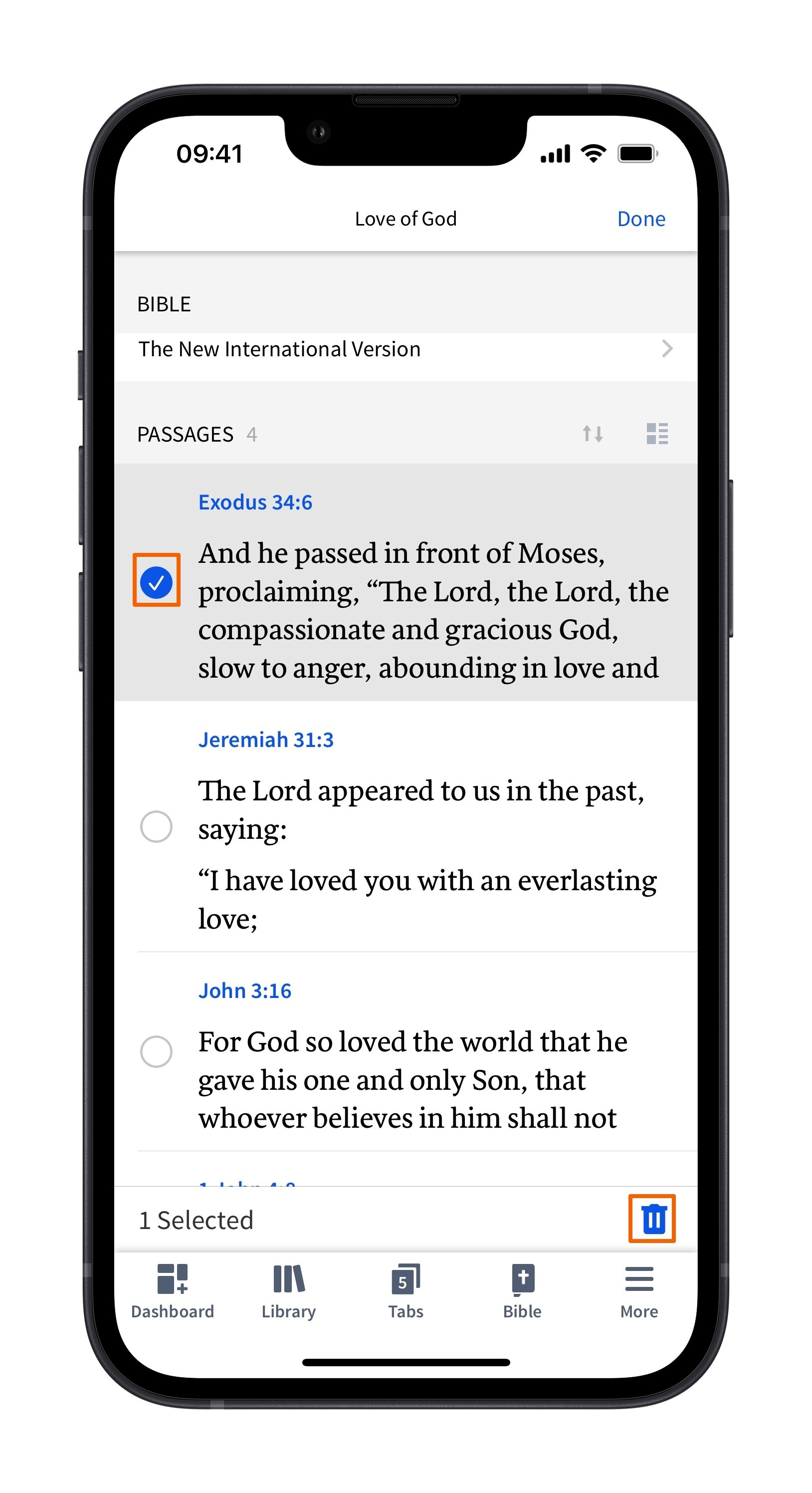 Mobile - Remove Passage From Passage List