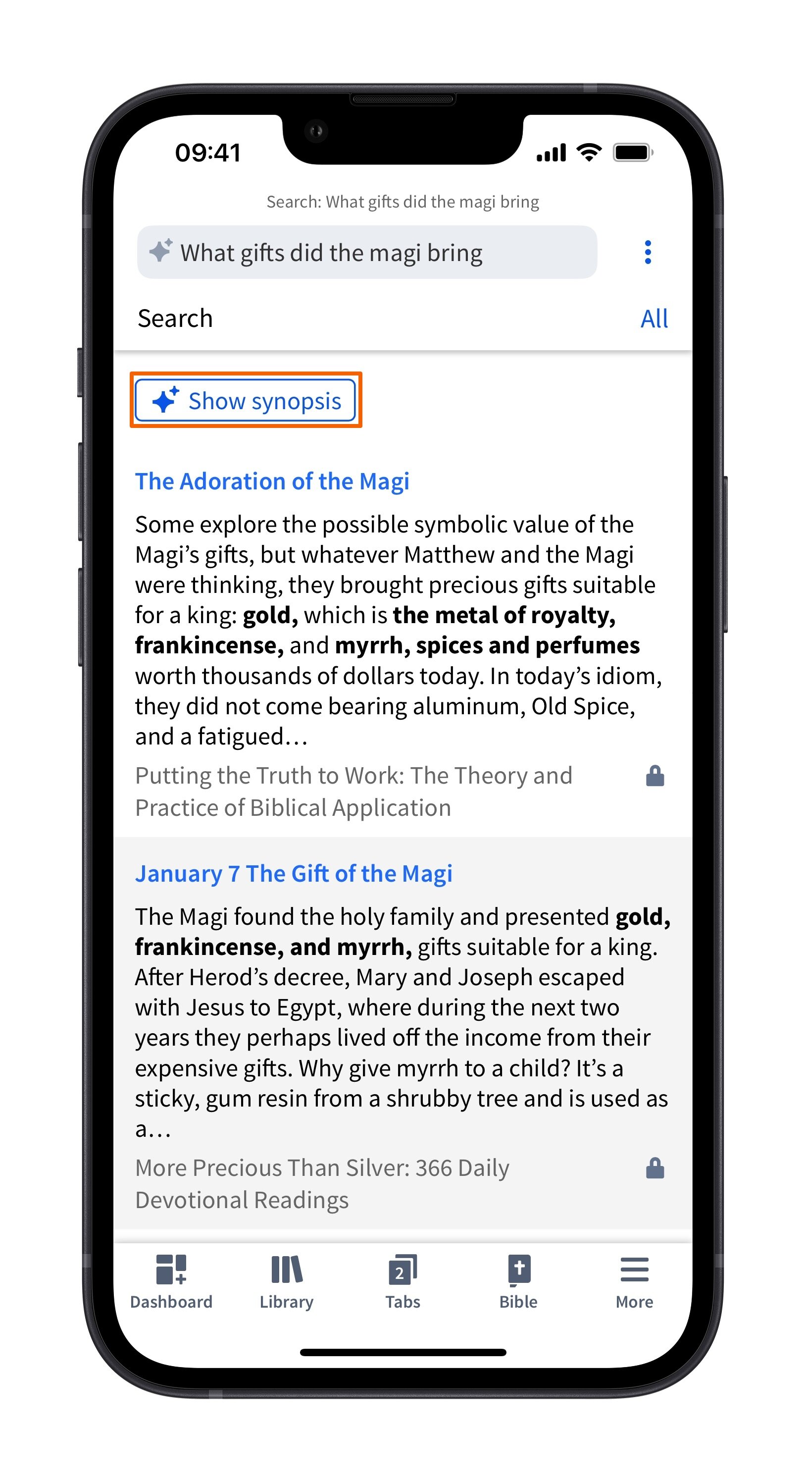 Mobile Smart Search - All Search Show Synopsis