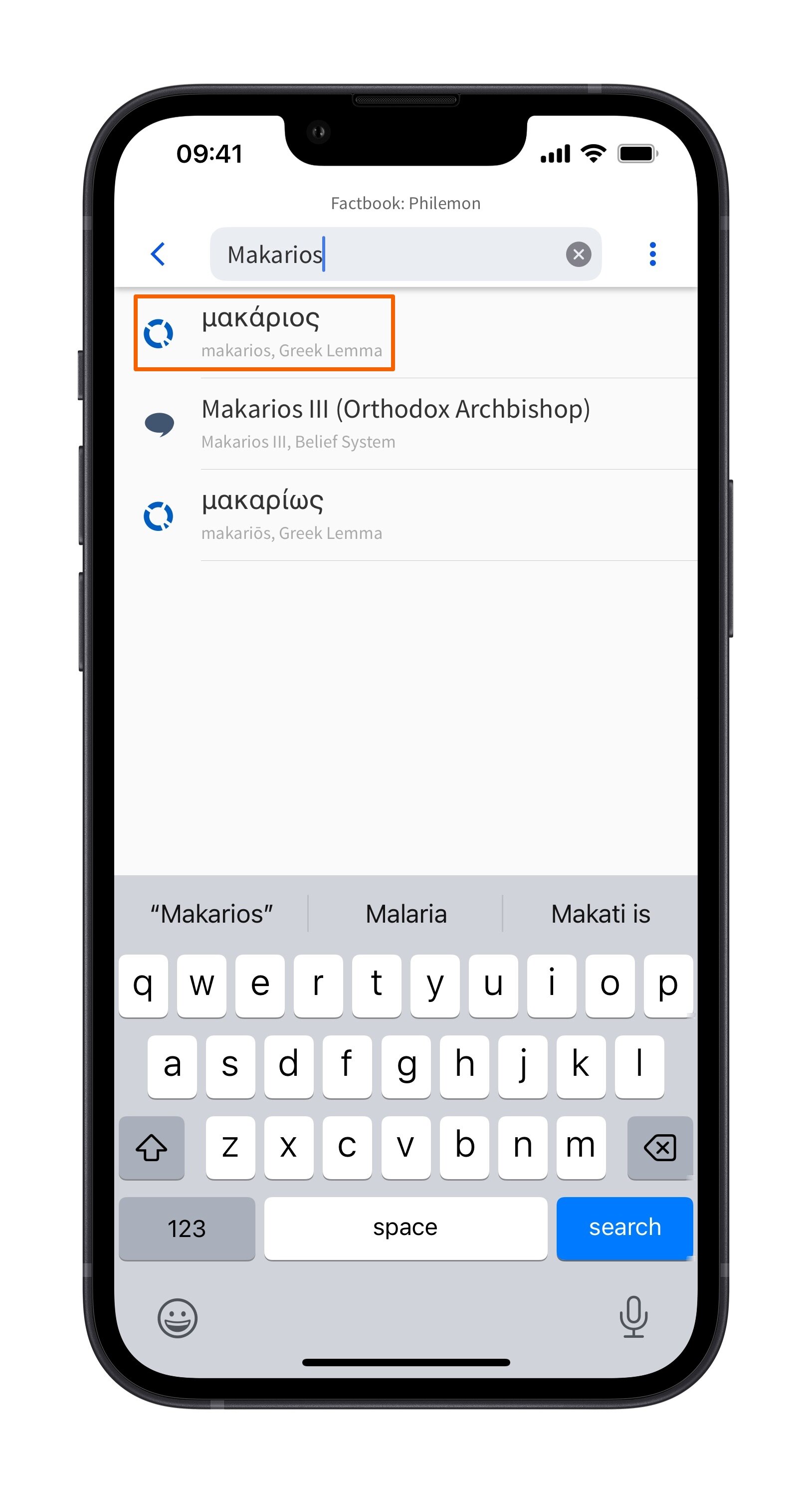 Mobile Factbook OL - Specify Term