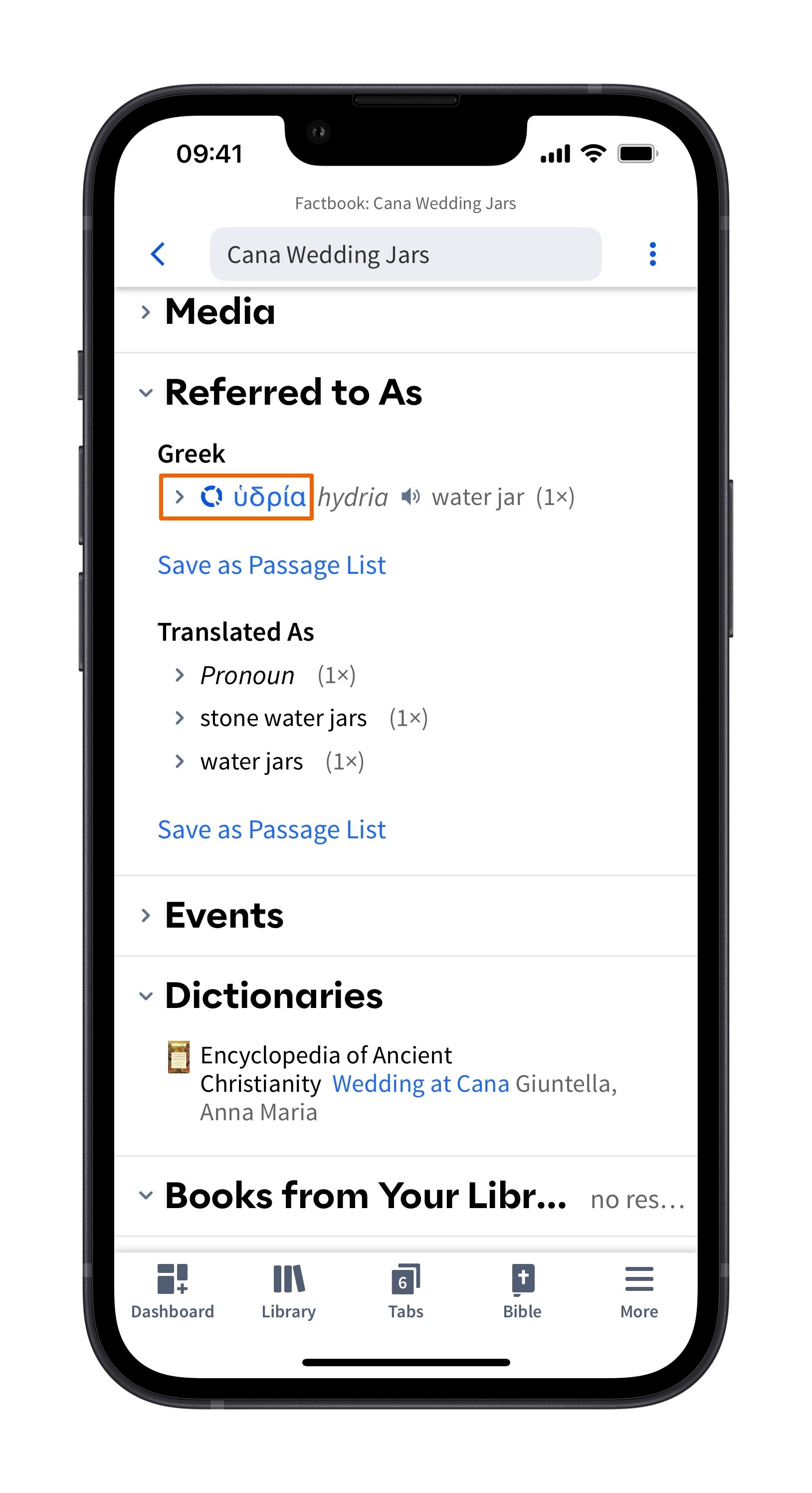 Mobile Factbook - Biblical Passage Select Lemma