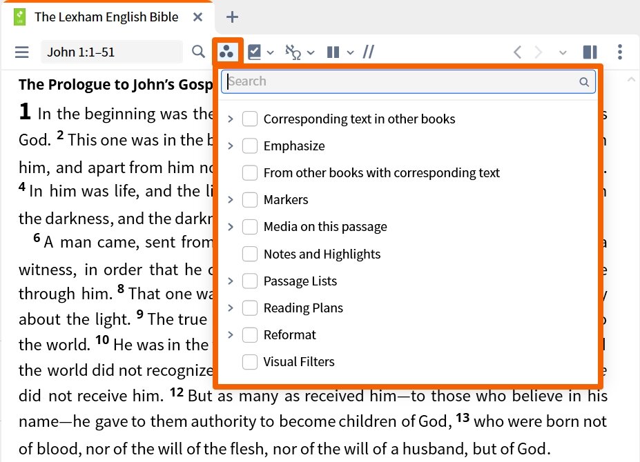Resource Toolbar - Visual Filter Sections