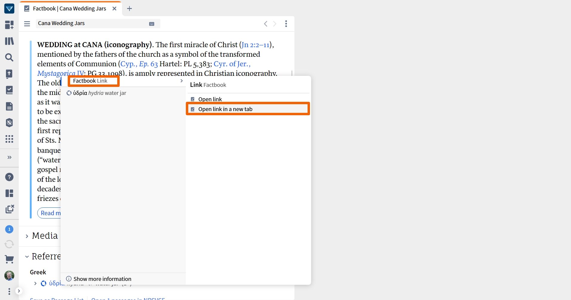 Verbum Factbook - Open Link In New Tab