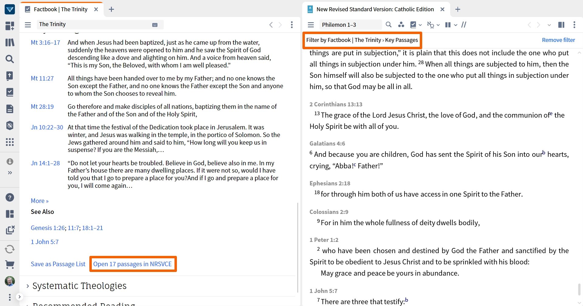 Verbum Factbook Topic - Key Passages