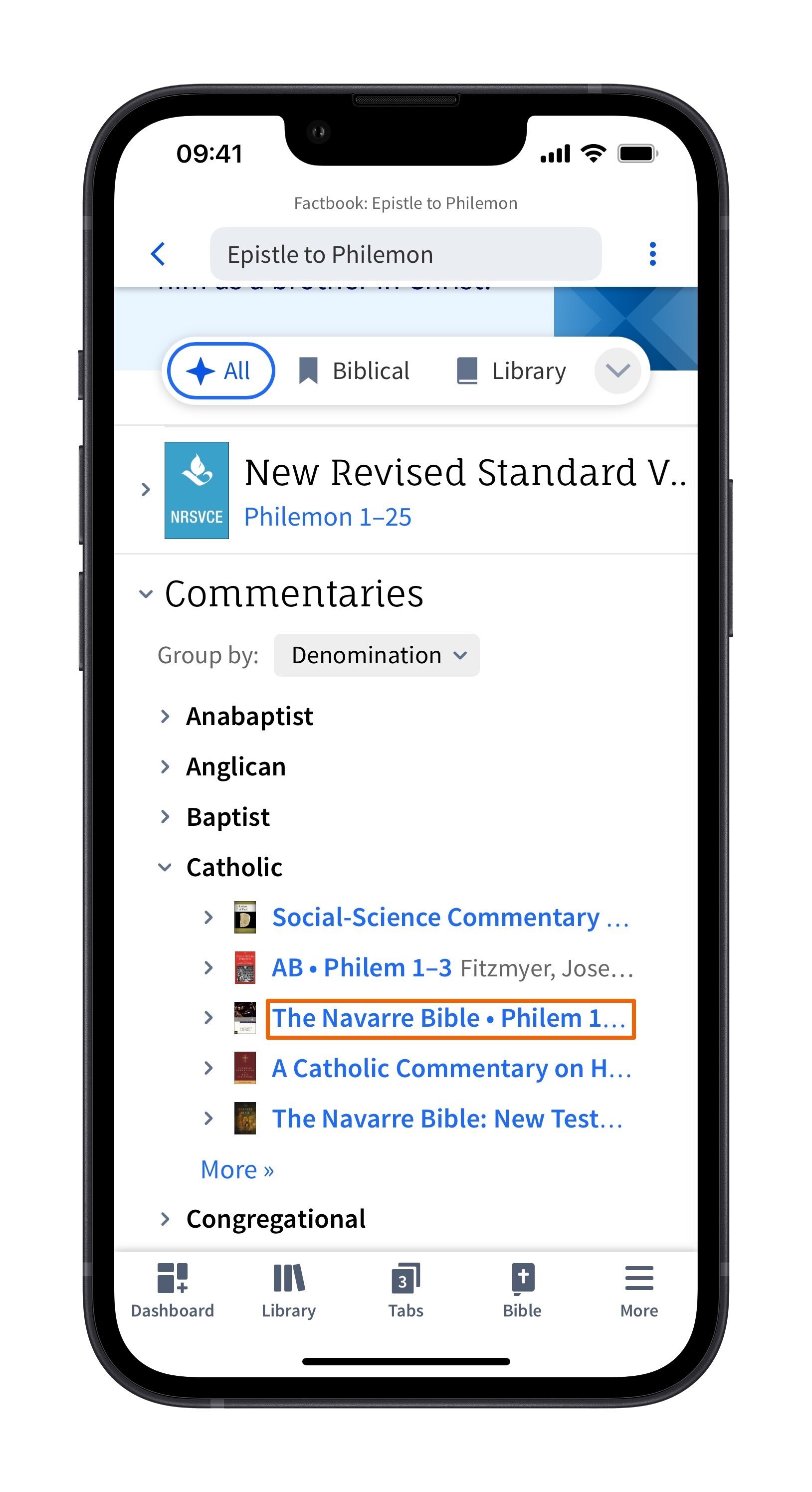 Verbum Mobile Factbook Book - Select Commentary
