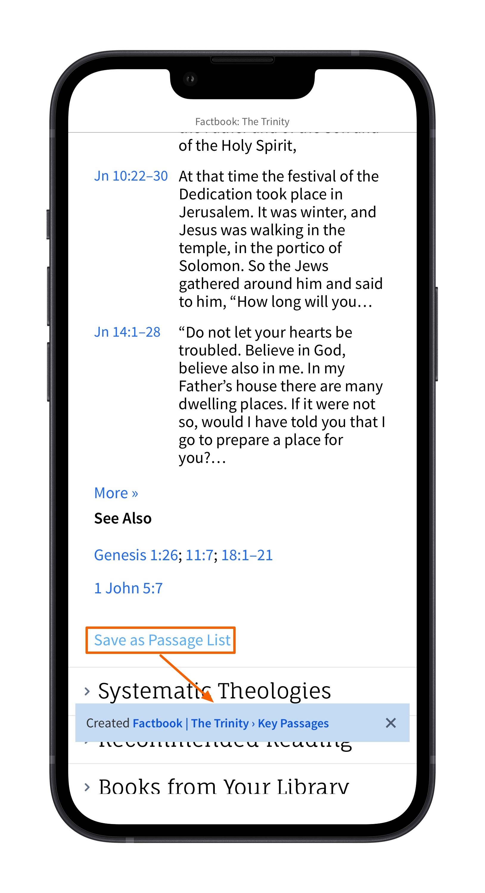 Verbum Mobile Factbook Topic - Create Passage List