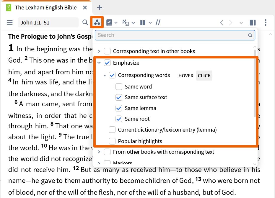 Resource Toolbar - Visual Filter Emphasize