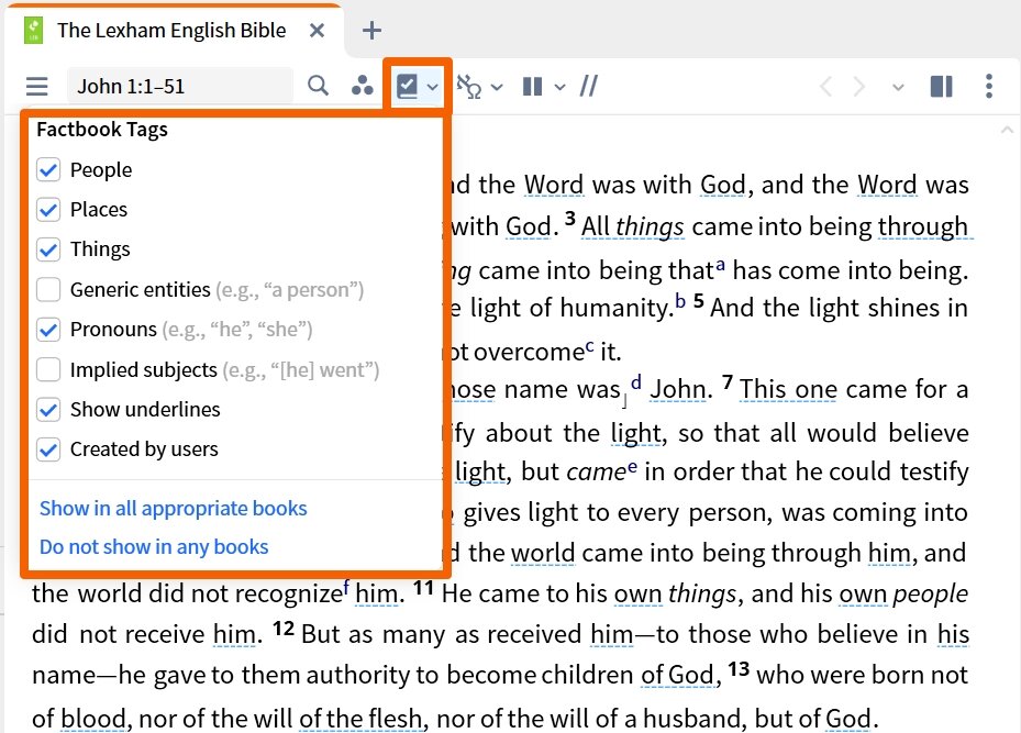 Resource Toolbar - Factbook Tags