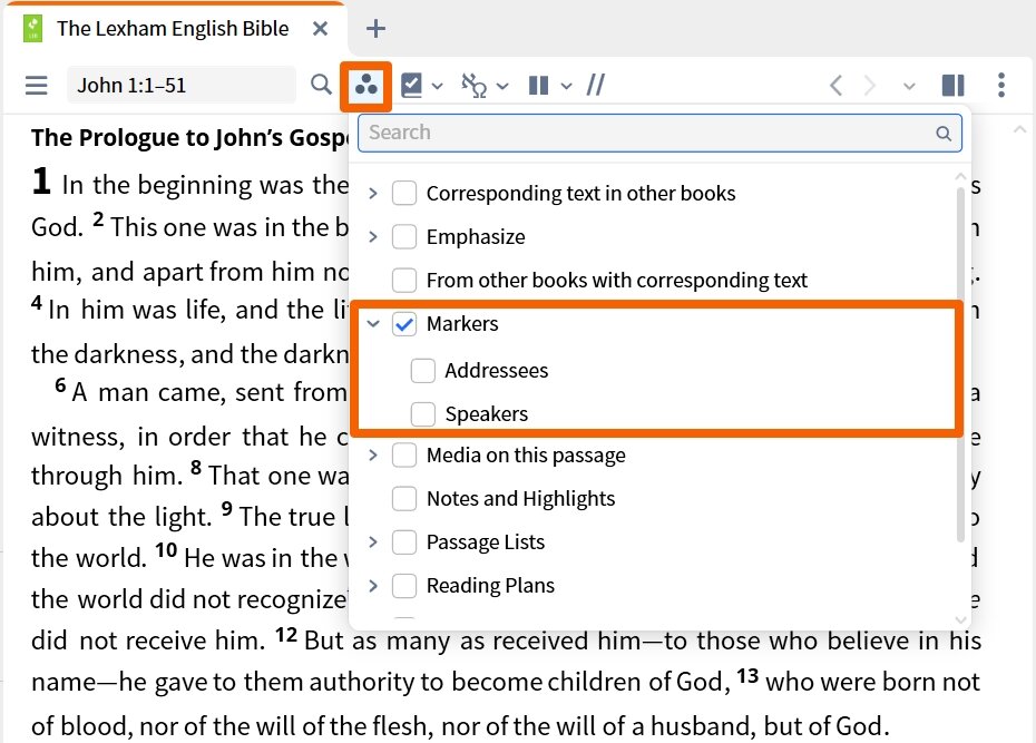 Resource Toolbar - Addressees And Speakers