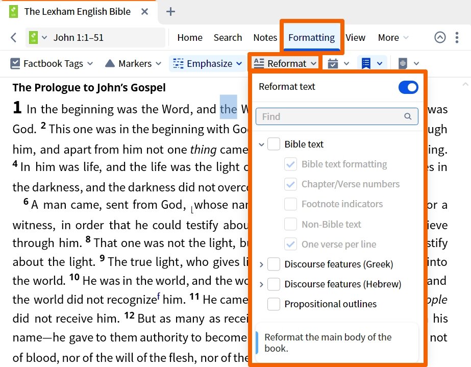 Dynamic Toolbar - Reformat