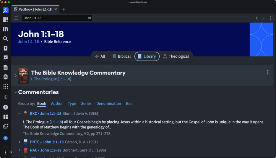 Factbook On John 1.1-18 On Library Lense