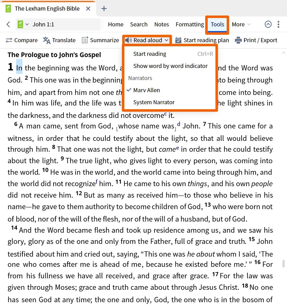 Dynamic Toolbar - Read Aloud