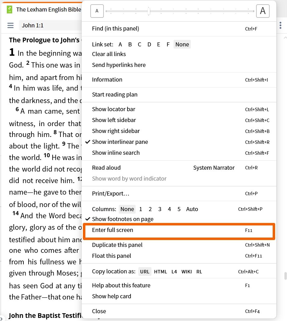 Resource Toolbar - Full Screen