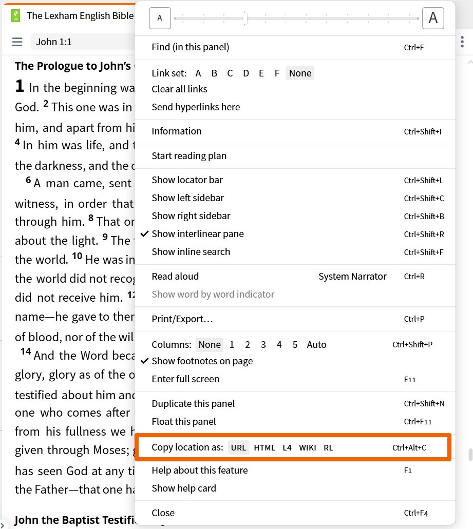 Resource Toolbar - Copy Location