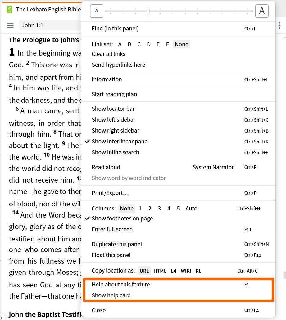Resource Toolbar - Help