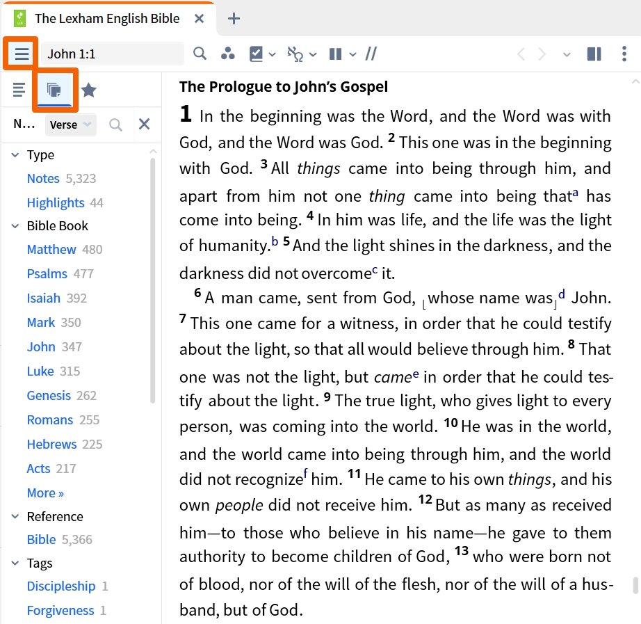 Resource Toolbar - Notes Filter