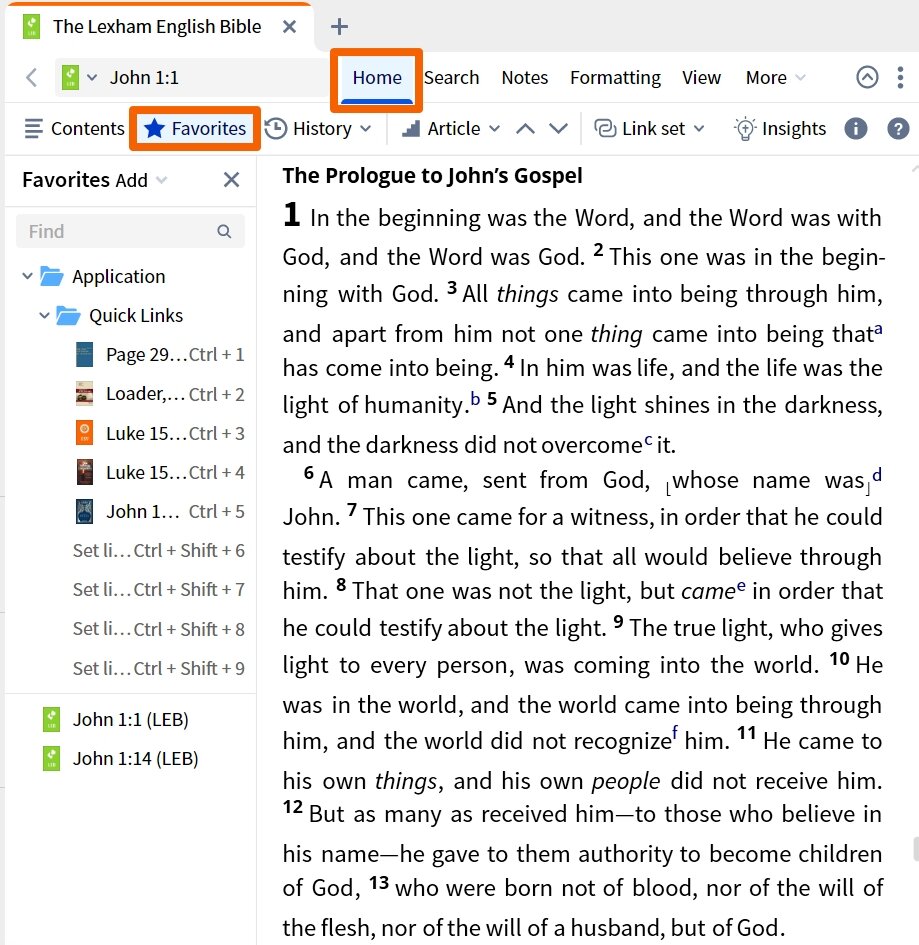 Dynamic Toolbar - Favorites