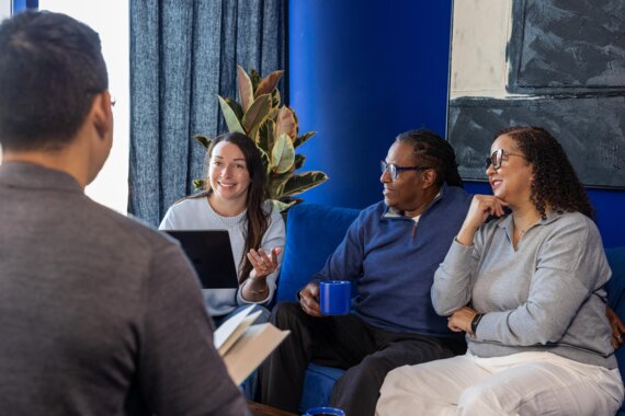 Group of people doing a bible study