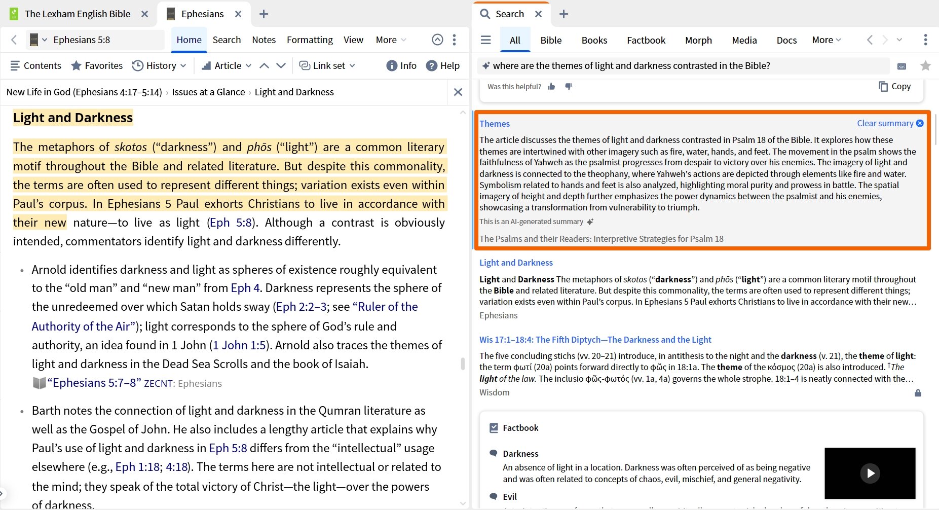 Summary Of A Search Result