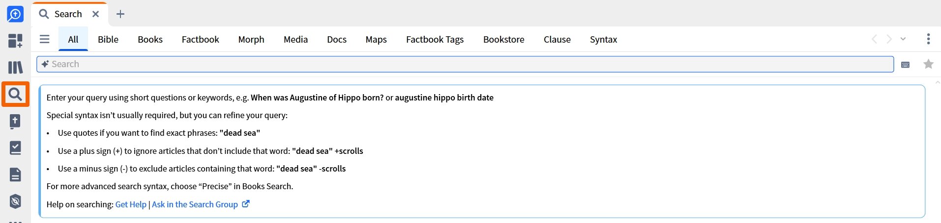 Open A Search Panel