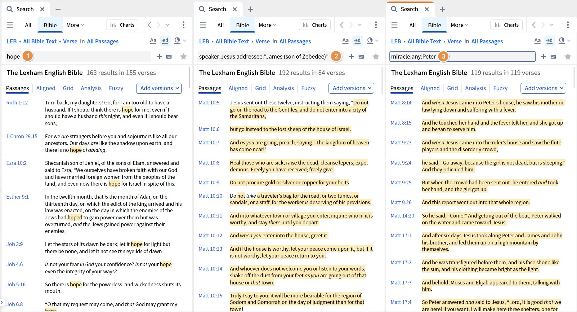Bible Search Samples