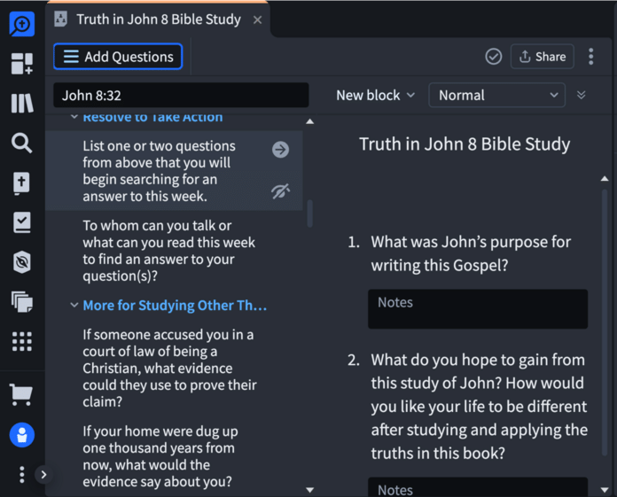Screen Shot of Logos Bible Study Builder