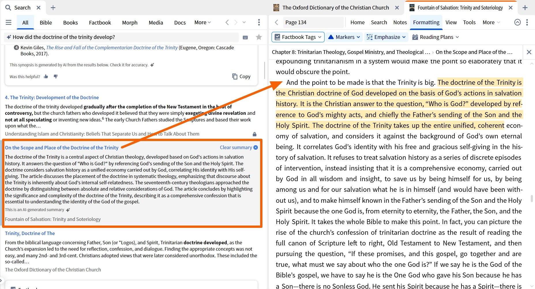 Summary Of A Search Result On The Trinity