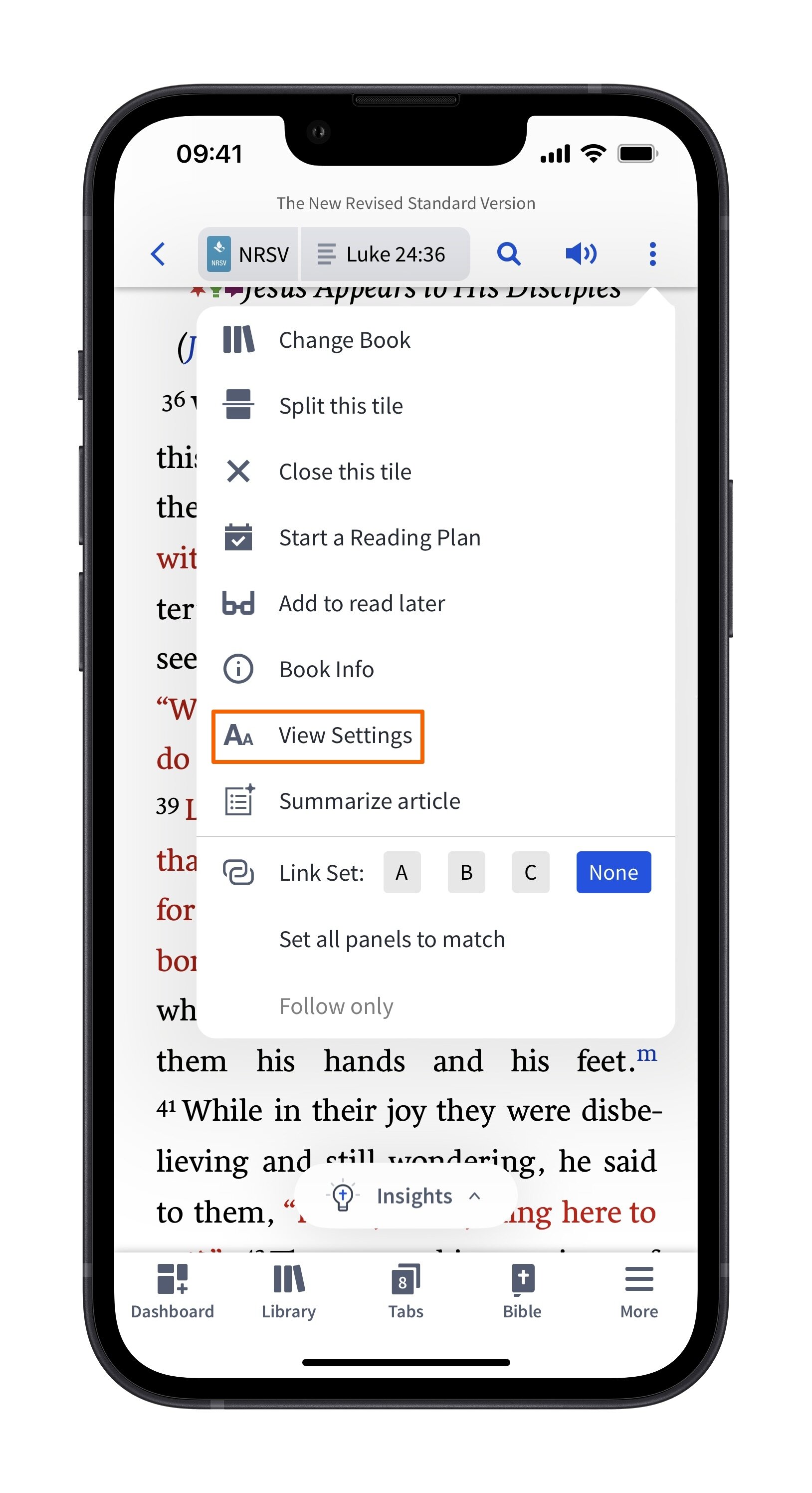 Mobile Change View Settings