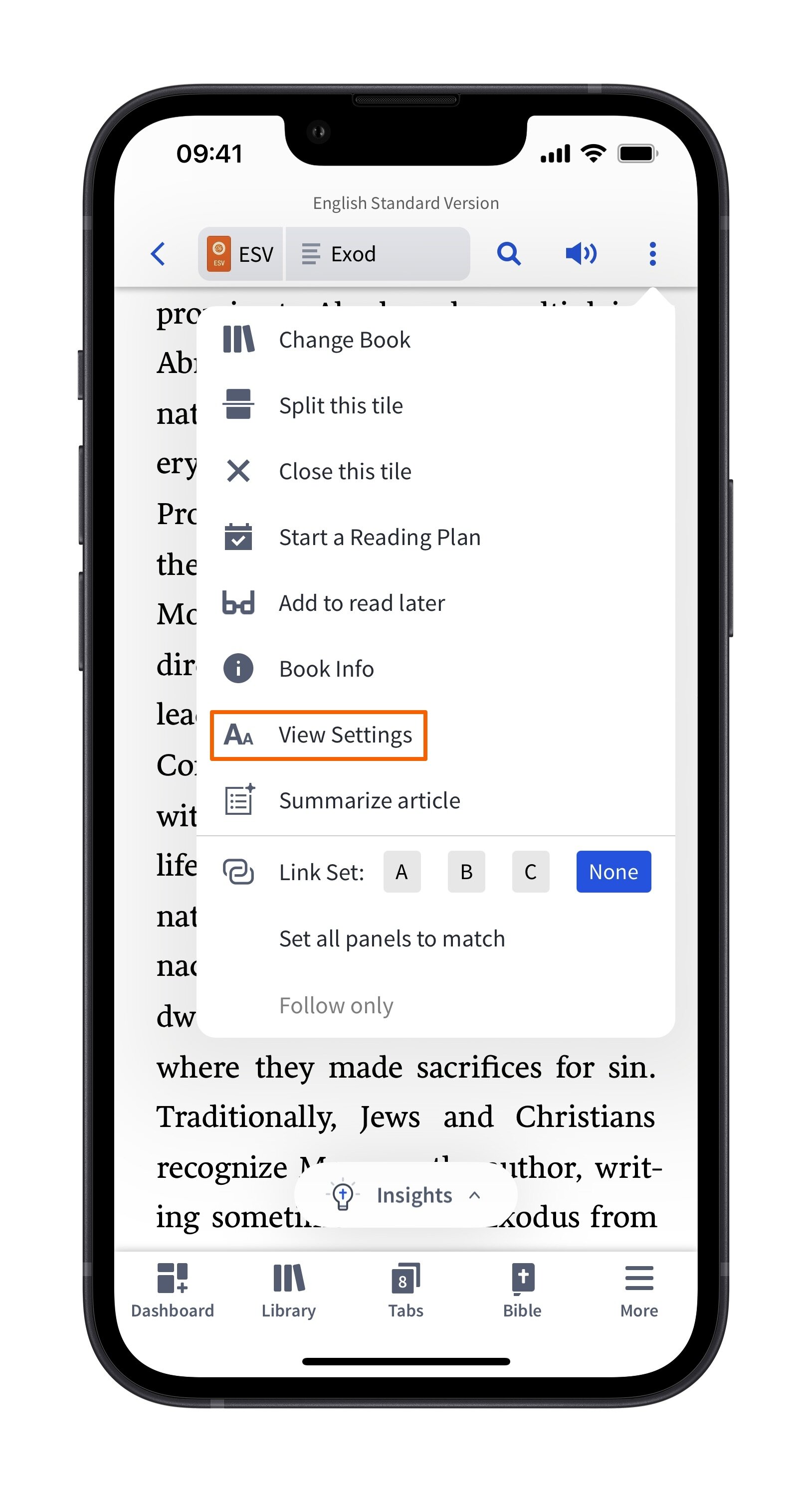 Mobile View Settings (ESV)