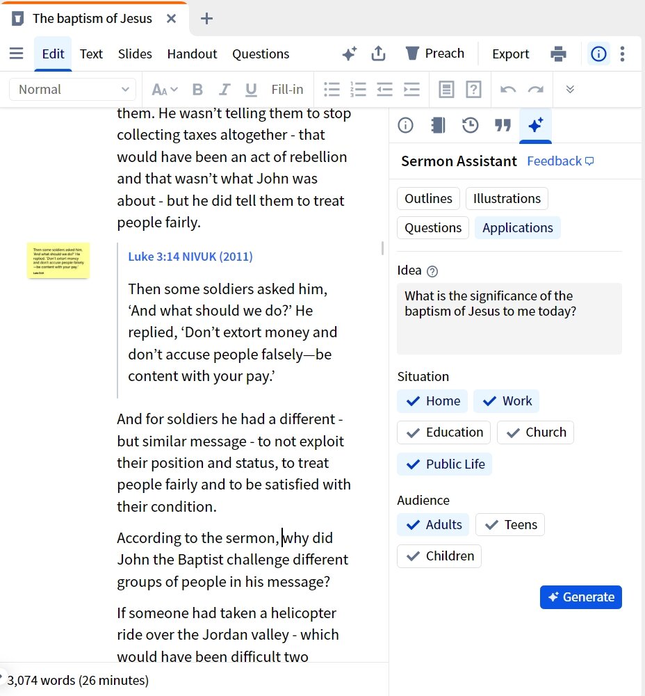 Sermon Applications - Specify