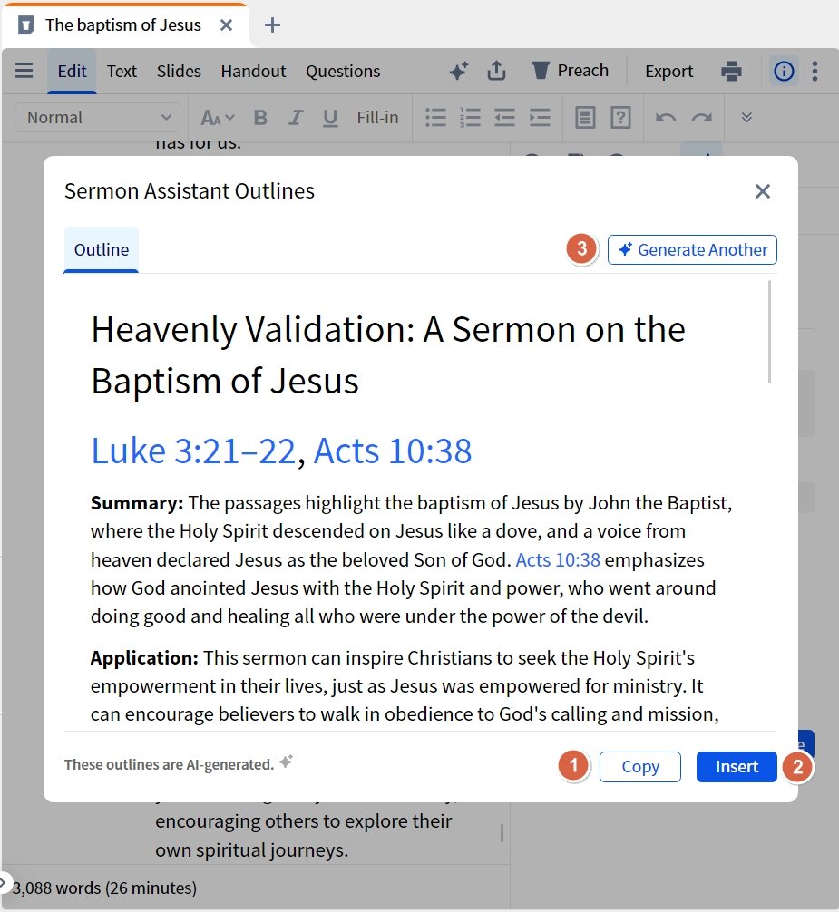 Sermon Outlines - Output