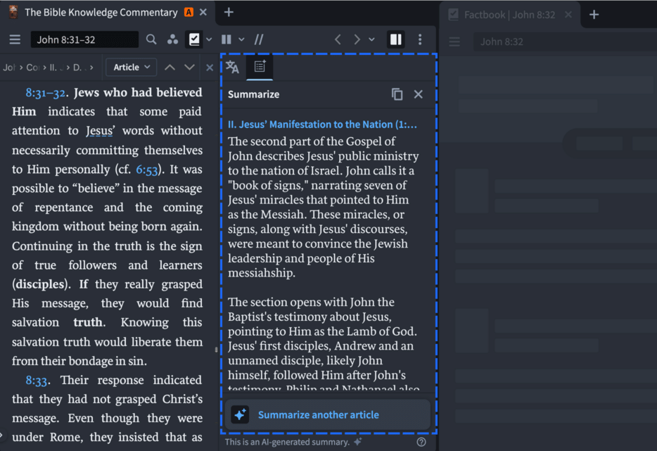 Screen Shot of Sermon Assistant on Desktop