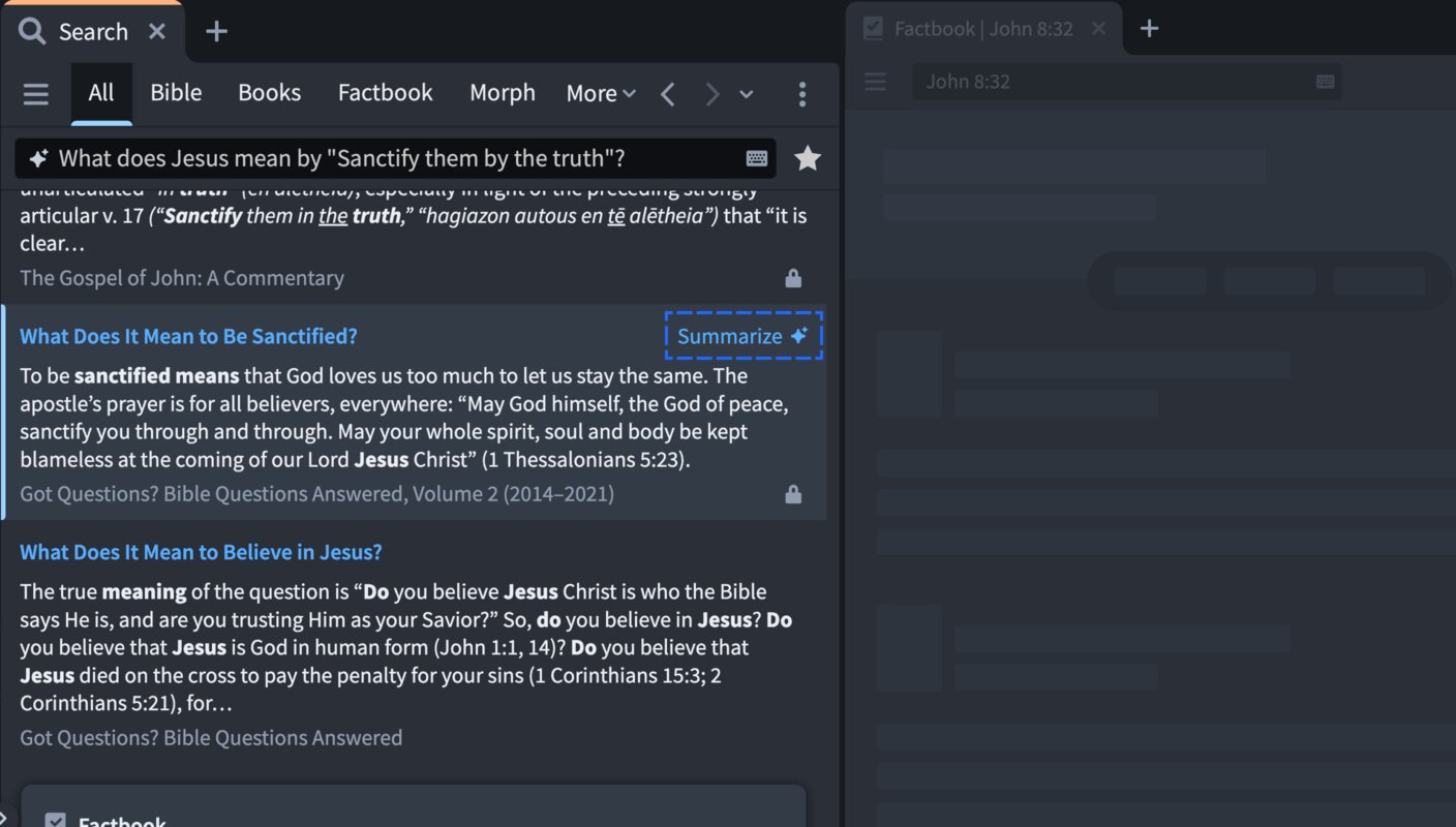 Screen Shot of Logos showing Smart Search