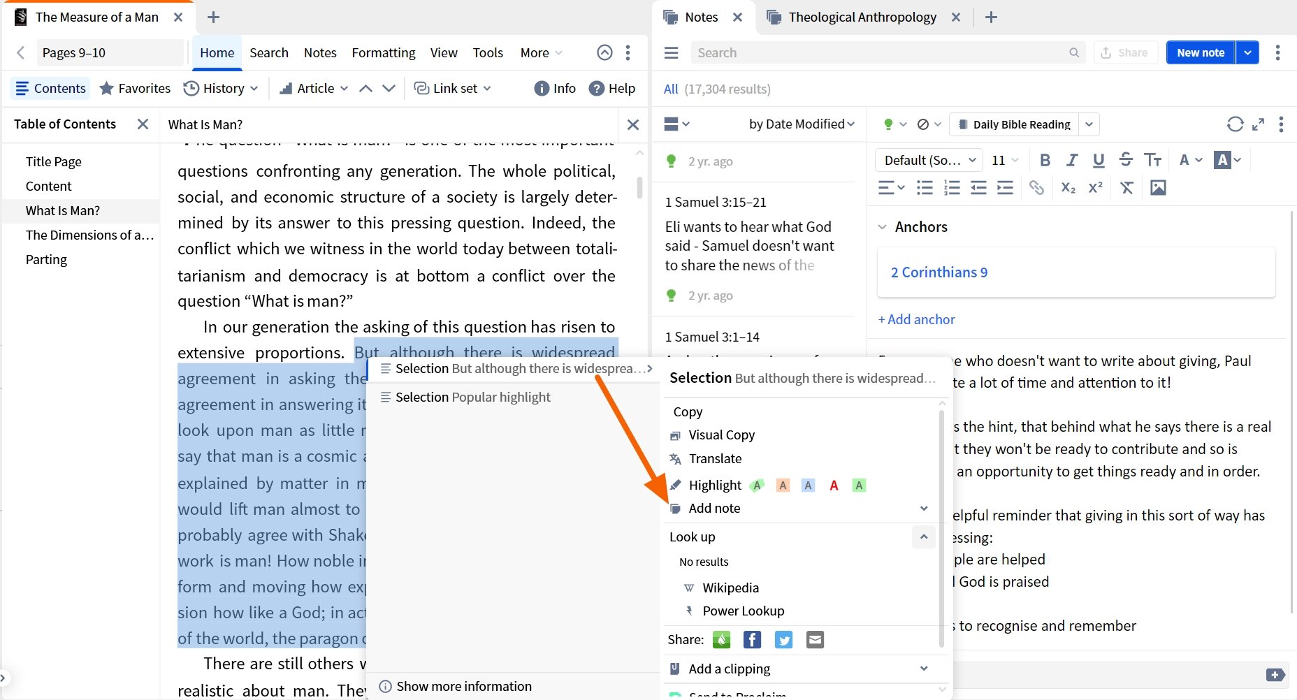 Create Note From Context Menu