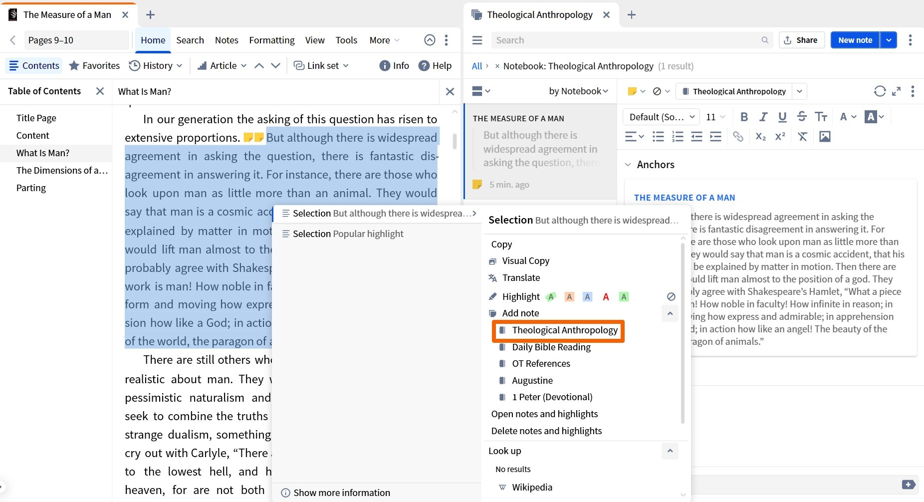 Create Note In Notebook From Context Menu