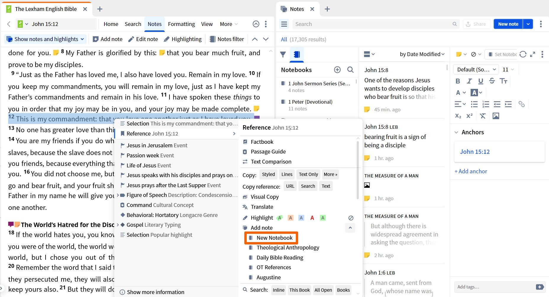Create Note In New Notebook