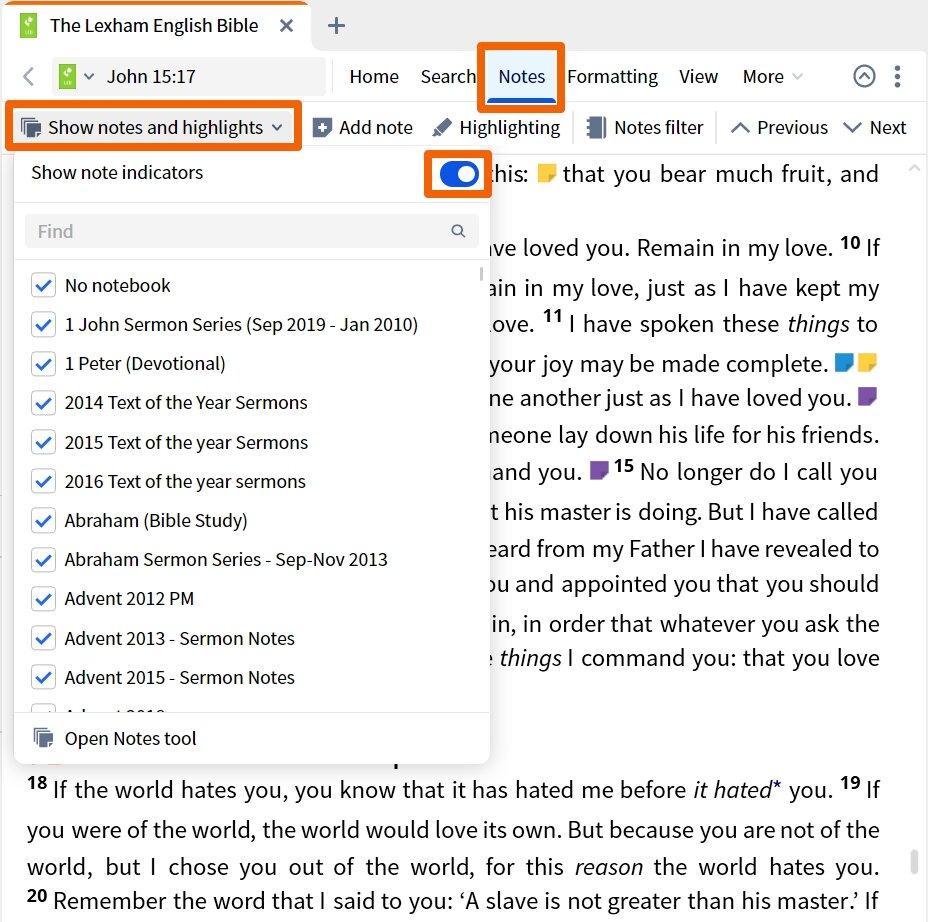 Enable Notes Display