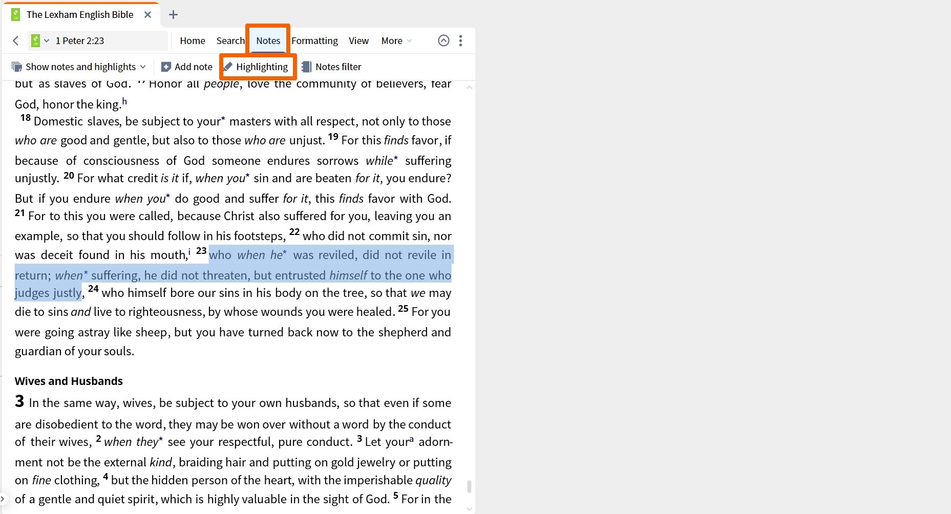Open Highlighting Tool From Book