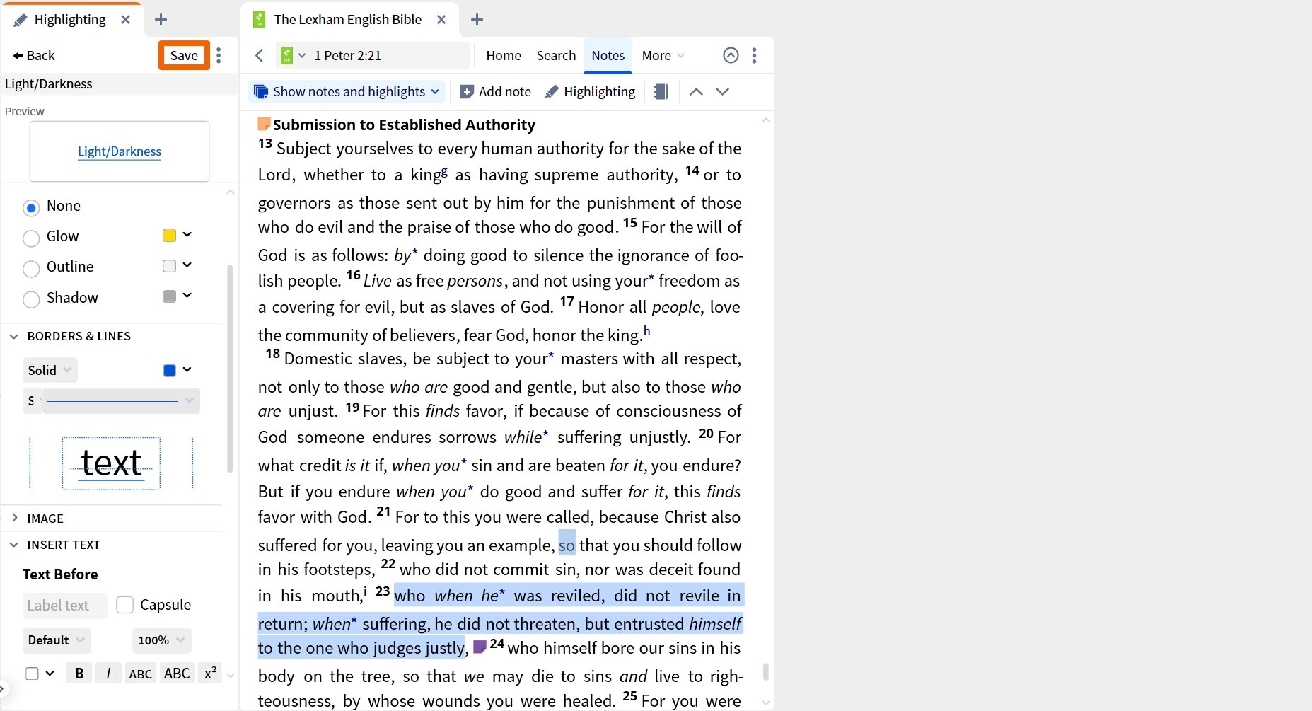 Modify Highlighting Style
