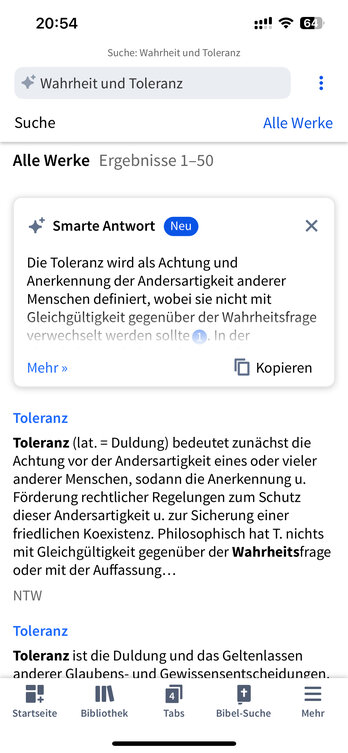 Screen Shot of Smart Search on Phone