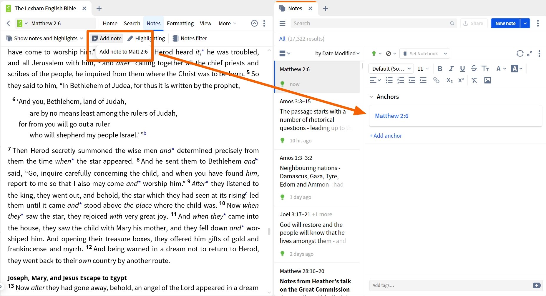 Create Note From Toolbar