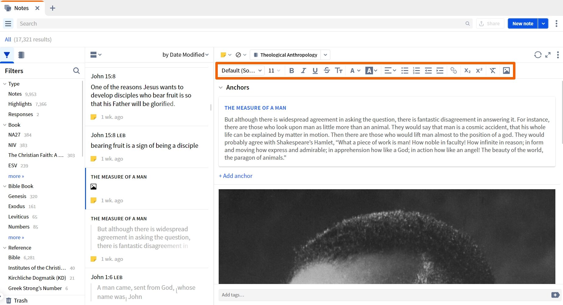 Notes Editor Controls