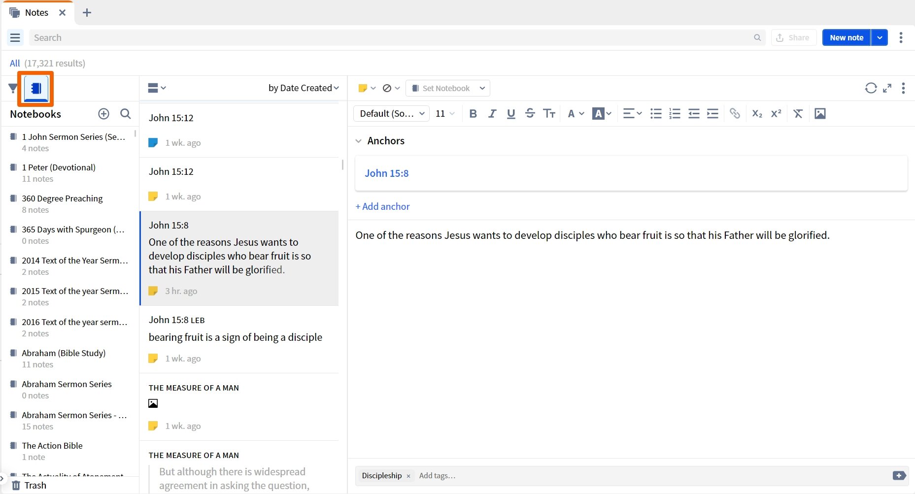 Select Notebook View