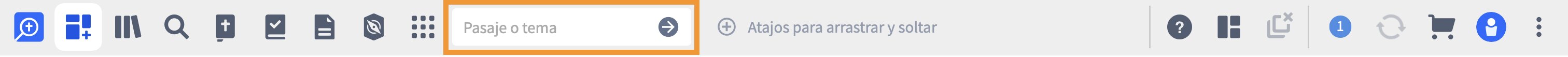 Caja de comandos con aplicación barra de herramientas abiertas en la parte superior