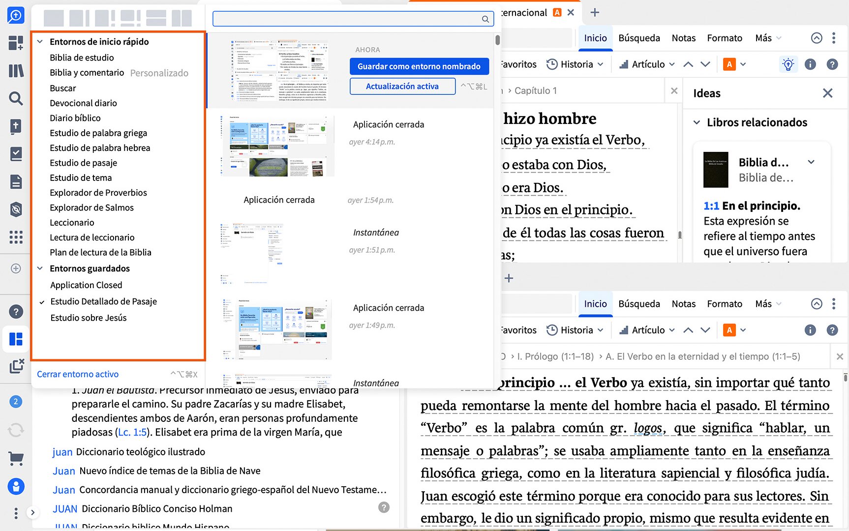 Cargar un Entorno guardado