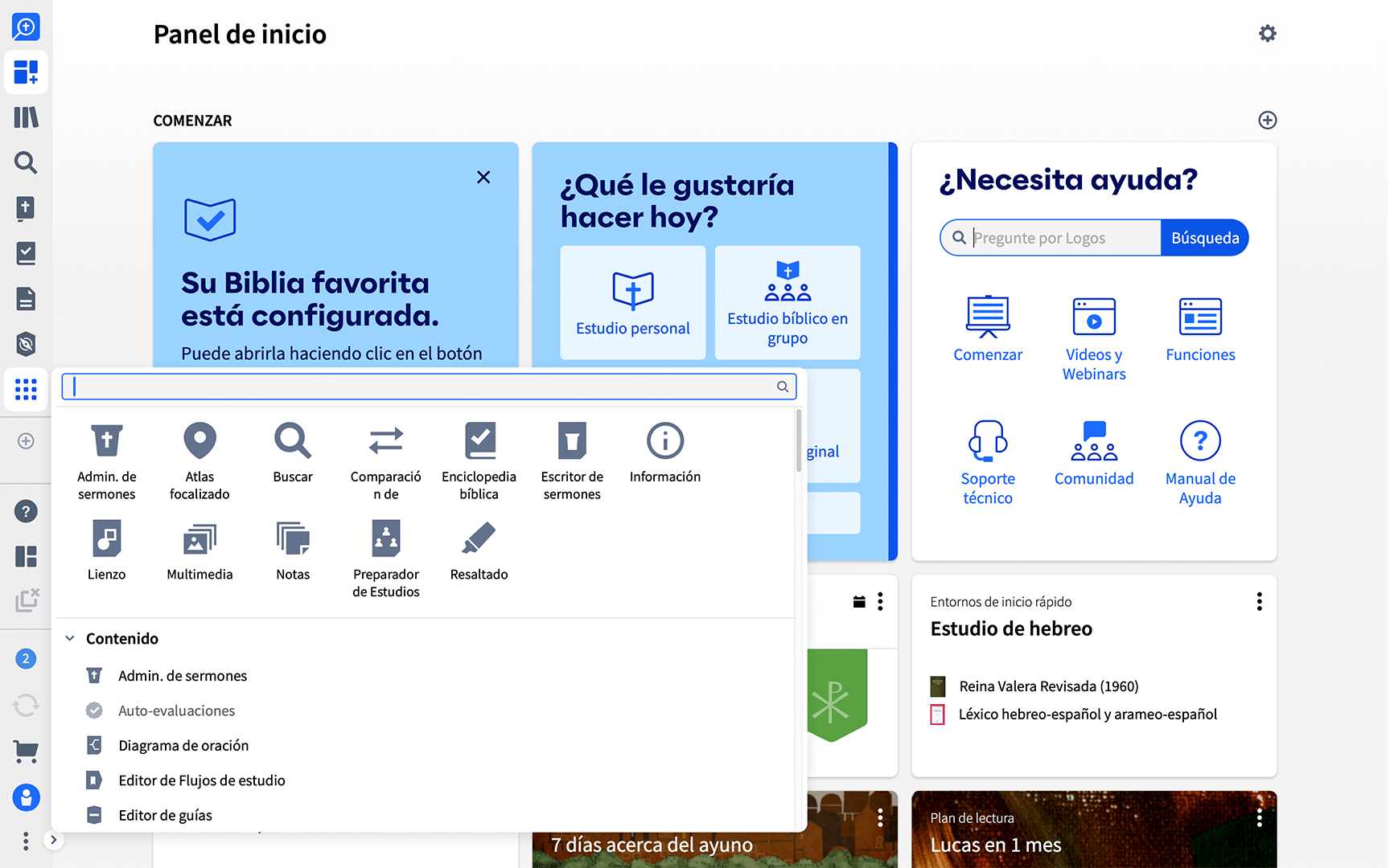 Logos Tools Menu