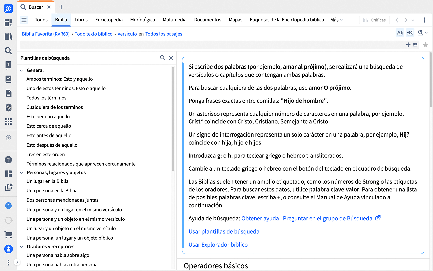 Logos Search Window