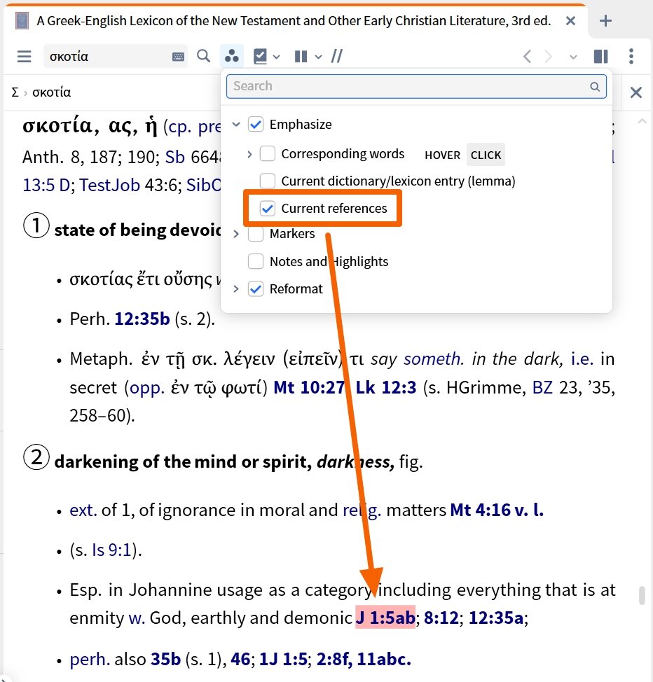 Resource Toolbar - Current References